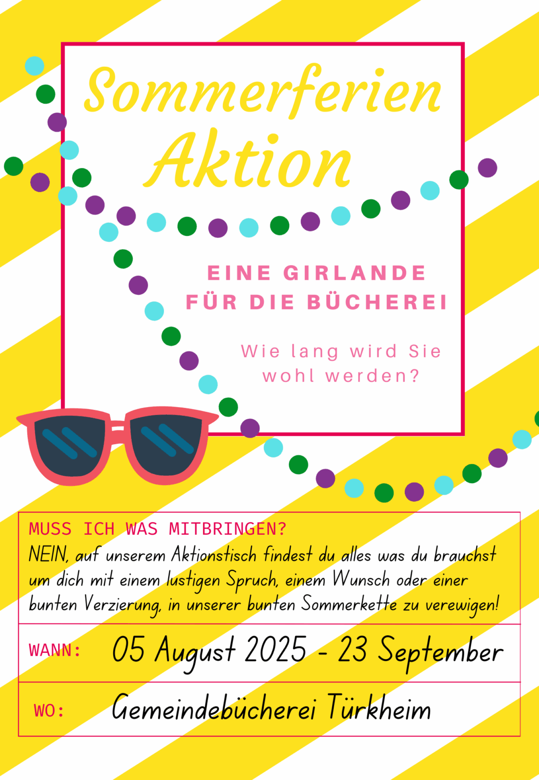 Sommerferienaktion_2025 Bücherei_ Girlande